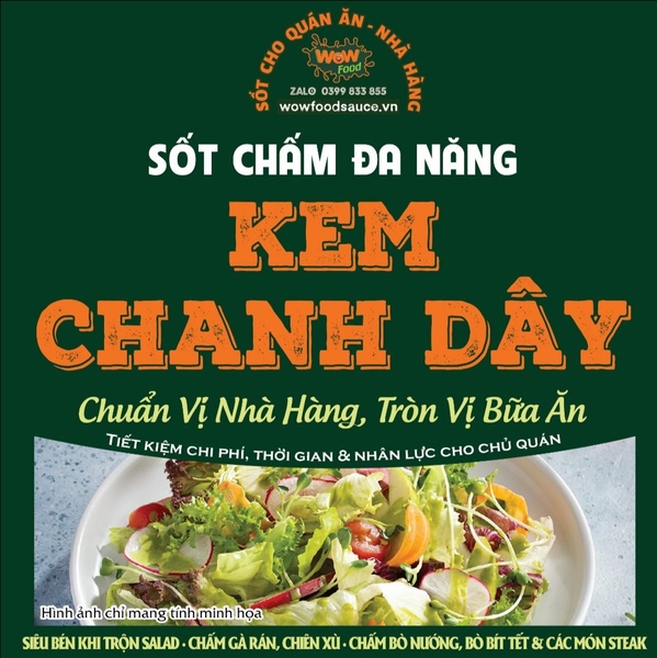 SỐT KEM CHANH DÂY (SALAD - STEAK - GÀ RÁN)