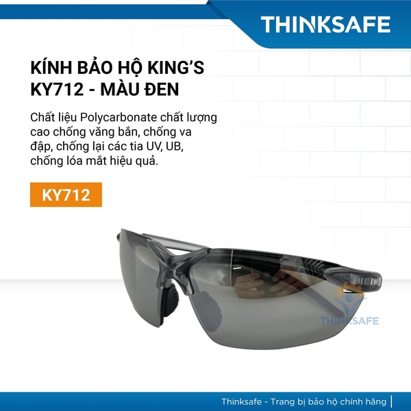 kingvyページ Kính bảo hộ King's KY312B chống bụi chống tia UV - Màu đen