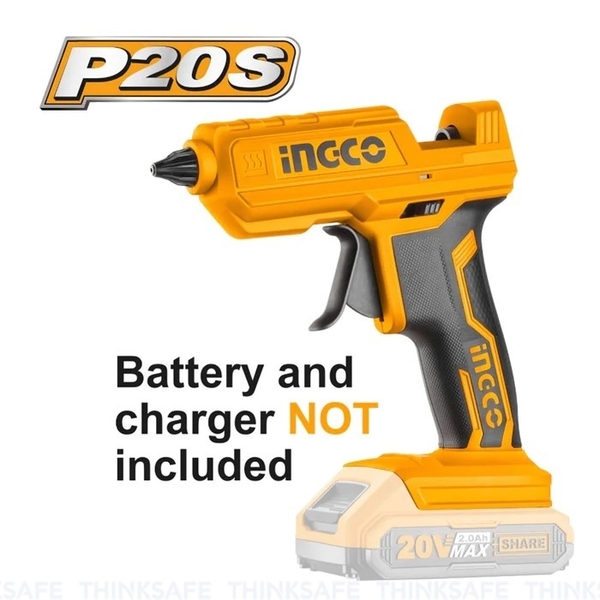 Súng bắn keo pin Lithium 20V INGCO CGGLI2001, đường kính 11.2mm, kèm 2 ...