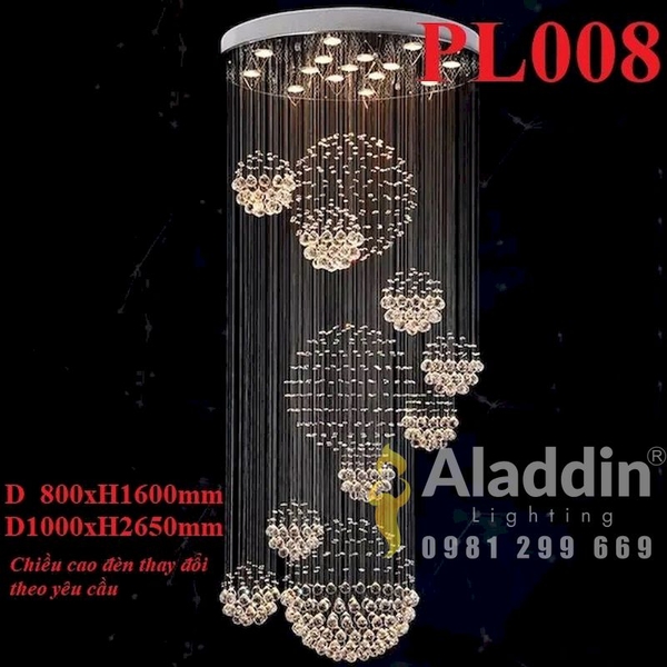 Đèn LED mâm pha lê cao cấp PL008