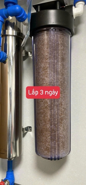 Cốc Bigblue 20 inch dạng trong kết hợp cùng bộ lọc đầu nguồn UF công suất 3000L