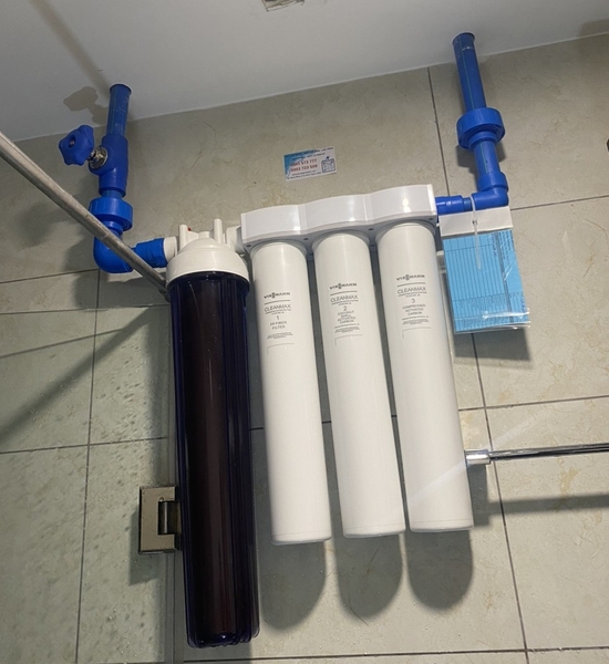 Hình lắp đặt thực tế Viessmann Vitopure S5-T với 3 lõi lọc