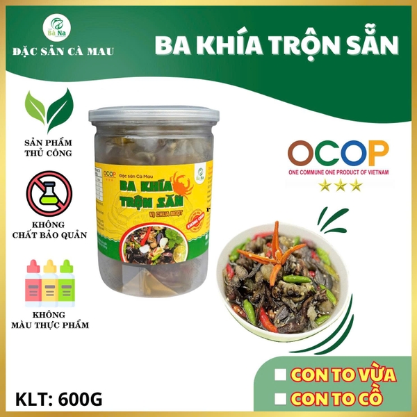 600g Ba Khía Trộn CON TO Chắc Thịt Thơm Ngon - Đạt Chứng Nhận OCOP 3 SAO - BÀ NA FOOD