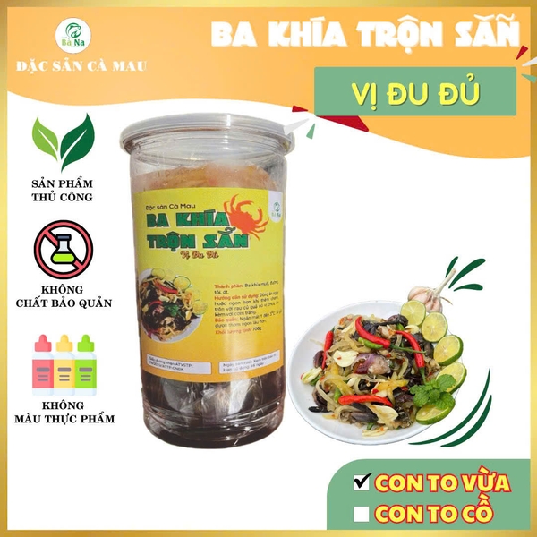 Ba khía trộn sẵn kèm đu đủ giòn rụm đặc sản Cà Mau siêu ngon