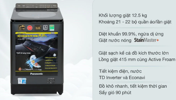 Máy giặt Panasonic Inverter 12.5 kg NA-FD125V1BV Giá Rẻ Nhất Hà Nội