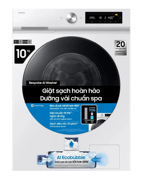 Máy giặt Samsung AI Inverter 10 Kg WW10DB7U34GWSV Mới 100%