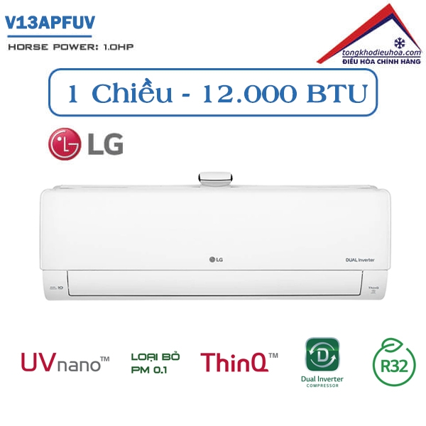Điều hòa LG UV Nano 1 chiều Inverter 12.000BTU V13APFUV