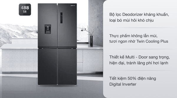 Tủ lạnh Samsung RF48A4010B4/SV  inverter 488 lít Tổng kho Samsung Miền bắc