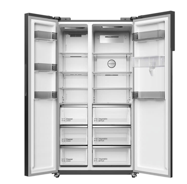 Tủ lạnh SBS HITACHI Inverter 525lít HRSN9552DWDXVN màu xám Mới 100%