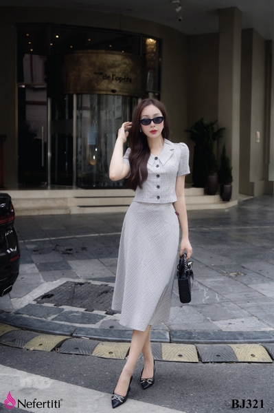 2BJ321 - Bộ Juyp kẻ trẻ trung