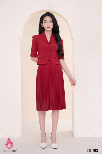 2BJ302 - SET ÁO + CHÂN VÁY XẾP LY