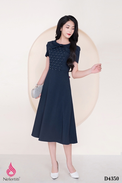 1D4350 - ĐẦM DÁNG XÒE ĐÍNH ĐÁ TRANG TRÍ