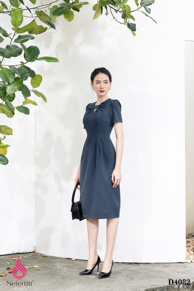 3D4082 - ĐẦM DÁNG ÔM CỔ CÁCH ĐIỆU