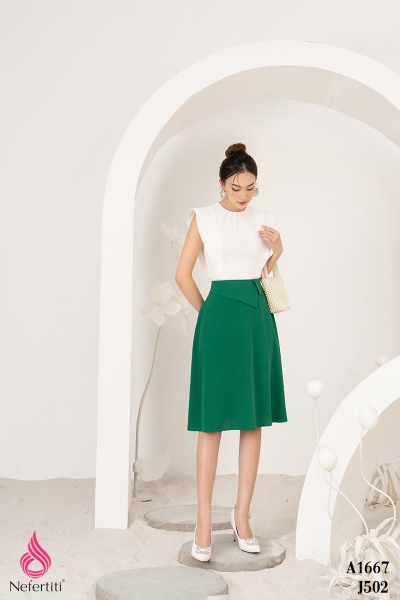 1J502 - CHÂN VÁY LỤA DÁNG XÒE