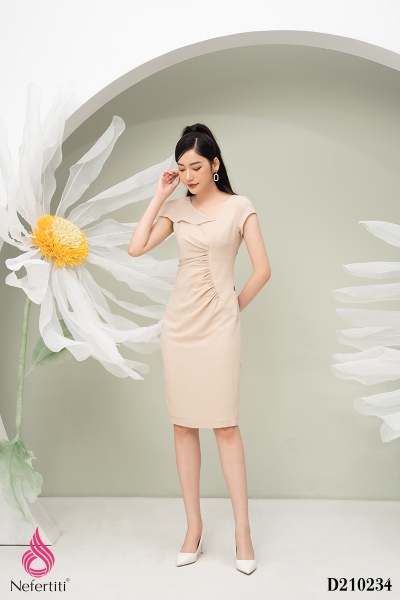 2D210234 - ĐẦM XẾP NHÚN DỌC THÂN ĐIỆU ĐÀ