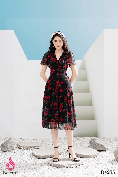 1D4275 - ĐẦM VOAN DÁNG XÒE