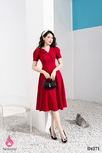 1D4271 - ĐẦM ĐỎ ĐÍNH NƠ ĐIỆU ĐÀ