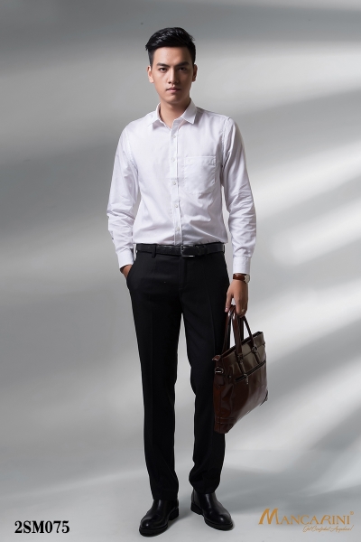 2SM075 - SƠ MI TRẮNG DÀI TAY