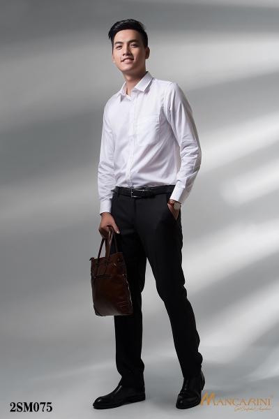 2SM075 - SƠ MI TRẮNG DÀI TAY