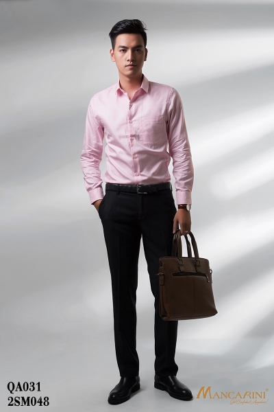 2SM048 - SƠ MI HỒNG DÀI TAY