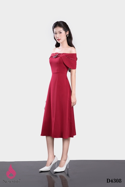 1D4308 - ĐẦM LỤA TRỄ VAI