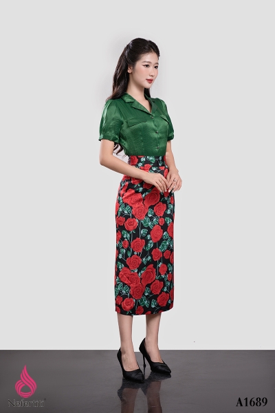 1A1689 - SƠ MI LỤA NGẮN TAY