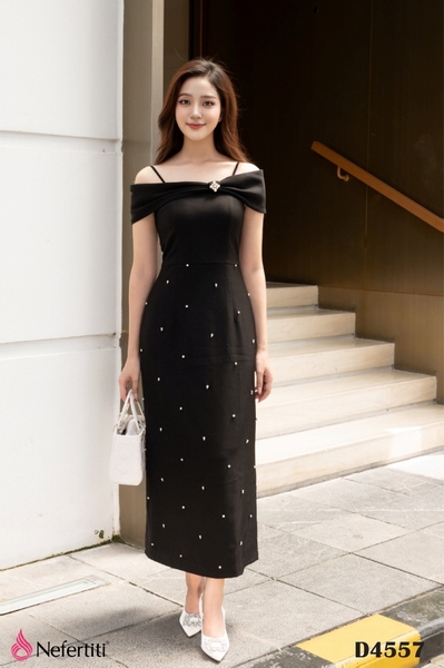 2D4557 - Đầm dạo phố đen sang trọng