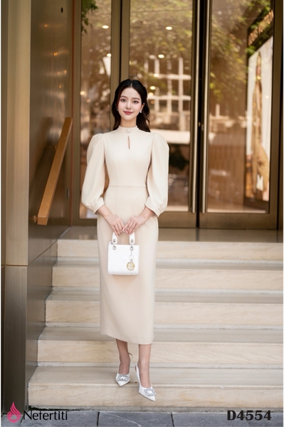 2D4554 - Đầm sữa tiểu thư