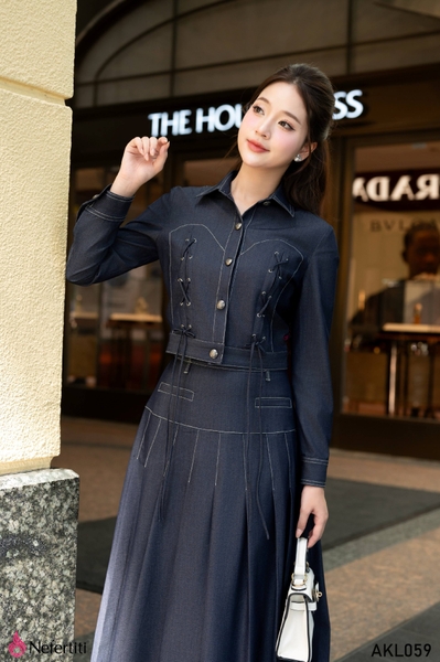 3AKL059 - Áo khoác lửng Jean lụa phong cách