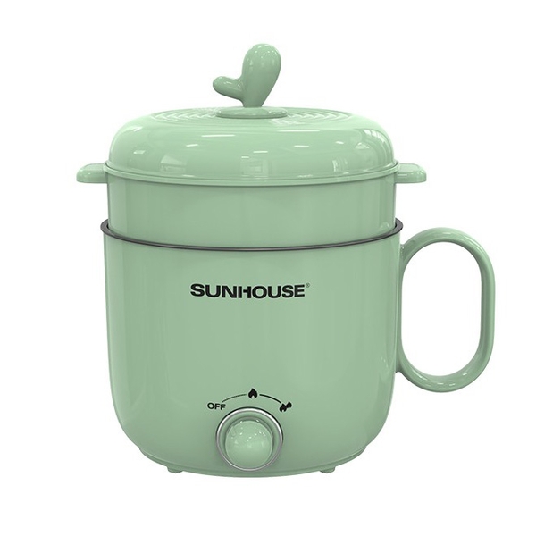 Ca lẩu điện Sunhouse SHD4515G, Công suất 800W, Dung tích 1.5L, Lòng nồi inox phủ chống dính