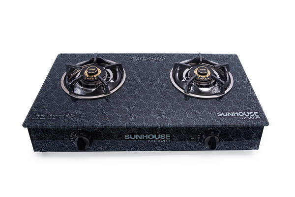 Bếp gas dương kính Sunhouse Mama MMBB0787MT, Mặt kính cường lực dày 7mm, Đầu đốt bằng đồng
