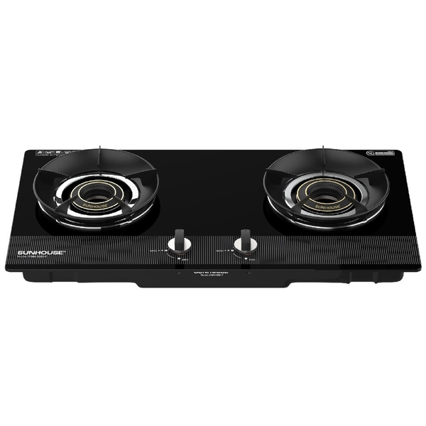 Bếp gas đôi âm kính Sunhouse SHB61030-V, Kiềng thép sơn tĩnh điện có chắn gió