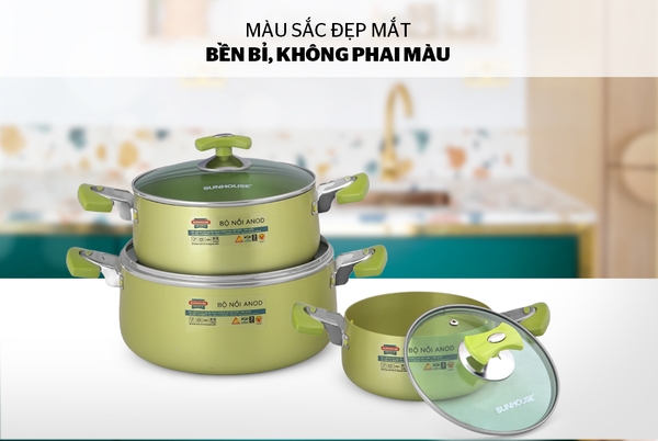 Bộ nồi Anod Sunhouse SH8835
