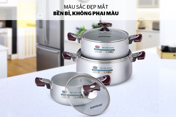 Bộ nồi anod Sunhouse SH8833EB