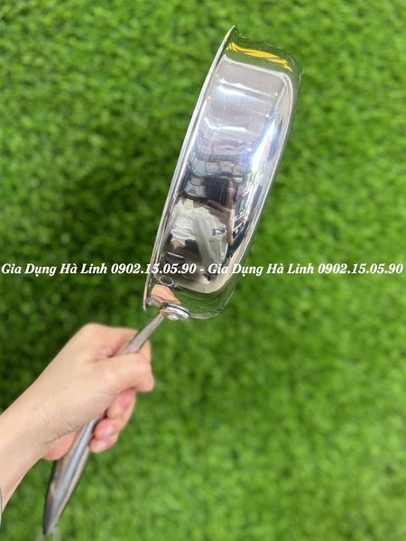 Chảo chống dính inox 3 lớp ultra Titanium Sunhouse STI18M - Đường kính 18cm, Inox 3 lớp nguyên khối, Đáy từ phù hợp với mọi loại bếp