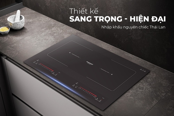 Bếp đôi điện từ Sunhouse SHB23-HG - Công suất 4000W, Mặt kính Ceramic nhám đen, Nhập khẩu nguyên chiếc Thái Lan, Bảo hành 36 tháng tại nhà