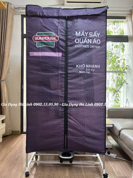Máy sấy quần áo Sunhouse SHD2707, Công suất 1500W, Có điều khiển từ xa, Máy có 3 tầng để treo quần áo, Có chức năng O3 giúp khử mùi, diệt khuẩn hiệu quả, Hẹn giờ linh hoạt, Bảo hành 12 tháng