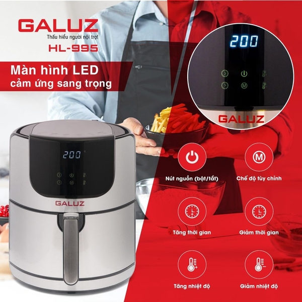 Nồi Chiên Không Dầu Galuz 5L HL-995 (Điện tử)
