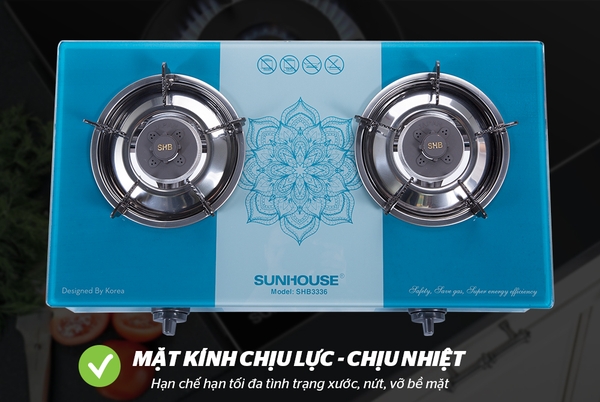 Bếp gas dương kính SUNHOUSE SHB3336