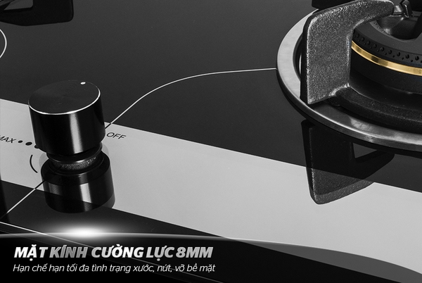 Bếp gas đôi âm kính Sunhouse SHB8836, Mặt kính cường lực dày 8mm, Kiềng gang sơn tĩnh điện, Pep đồng thau, Cảm biến tự động ngắt gas, Bảo hành 24 tháng tại nhà