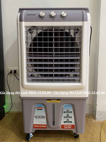 Máy làm mát không khí Sunhouse SHD7744, Công suất 125W, Lưu lượng gió 3700m3/h, Diện tích làm mát 40m2, Dung tích bình nước 40 Lít, Điều khiển núm xoay, Bảo hành 1 năm tại nhà