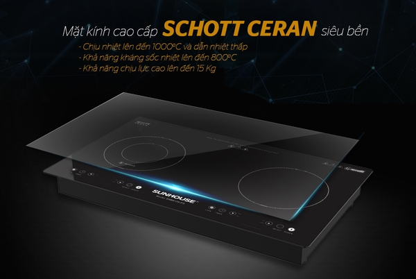 Bếp đôi điện từ hồng ngoại SUNHOUSE SHB9106-ES