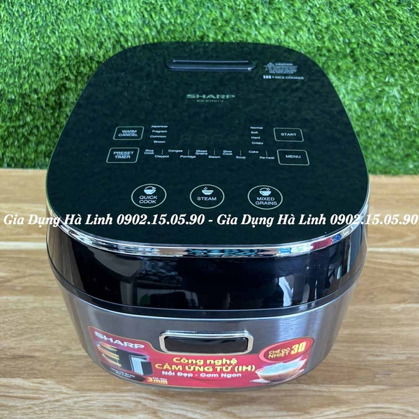Nồi cơm điện cao tần Sharp KS-IH191V-BK, Công suất 1300W, Dung tích 1,8 Lít, Lòng niêu 7 lớp dày 3mm, Điều khiển cảm ứng, Bảo hành 12 tháng