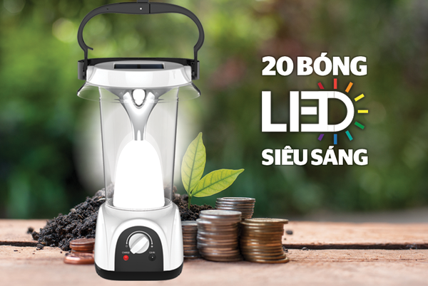 Đèn tích điện năng lượng mặt trời Sunhouse SHE-6899S, Thời gian sử dụng 20 giờ, Bảo hành 12 tháng