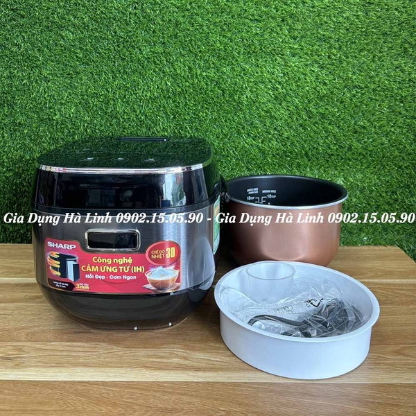 Nồi cơm điện cao tần Sharp KS-IH191V-BK, Công suất 1300W, Dung tích 1,8 Lít, Lòng niêu 7 lớp dày 3mm, Điều khiển cảm ứng, Bảo hành 12 tháng