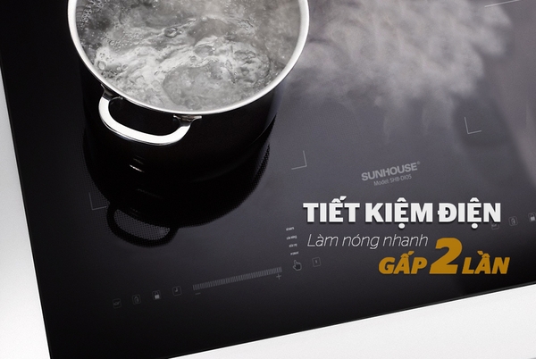Bếp đôi điện từ Sunhouse SHB-DI05 PLUS - Công suất 4000W, Mặt kính cường lực dày 5mm bo viền inox, Inverter tiết kiệm điện, Bảo hành 36 tháng tại nhà
