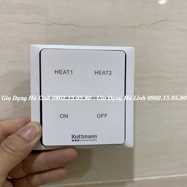 Đèn sưởi nhà tắm 2 bóng âm trần Kottmann K9R, Công suất 550W, Có điều khiển từ xa, Bóng sưởi chống nổ, chống nước, chống chập điện, Công nghệ chống chói mắt, không đốt cháy oxy, Bảo hành 3 năm