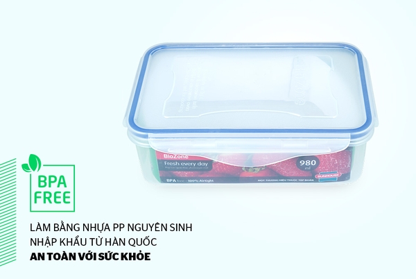 Hộp Bảo Quản Thực Phẩm ngăn mát Biozone 980ml, KB-CO980P