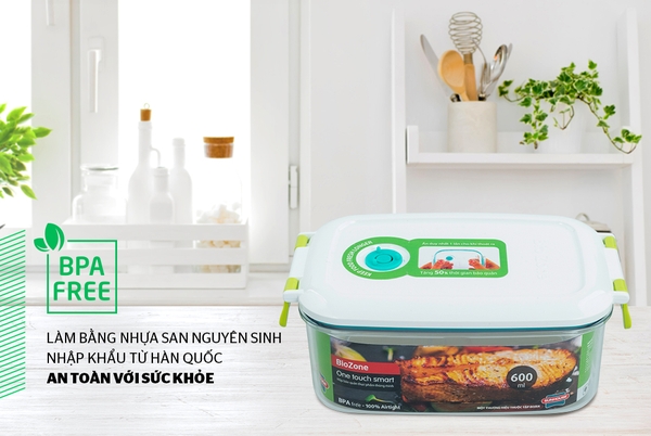 Hộp bảo quản thực phẩm thông minh Biozone 600ml, KB-SM600S