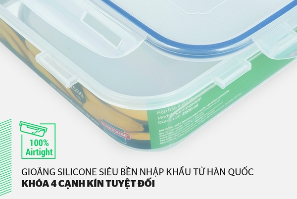 Hộp Bảo Quản Thực Phẩm ngăn mát Biozone 2500ml, KB-CO2500P